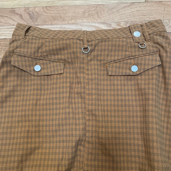 High Everyday Couture Realist Plaid Gold Orange Made In Italy Size US 12 - Picture 8 of 9